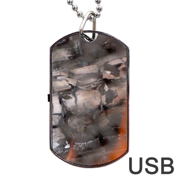 Fireplace Flame Burn Firewood Dog Tag USB Flash (One Side)