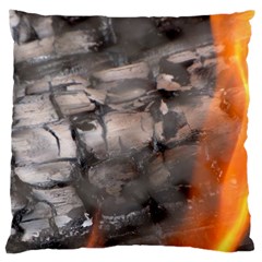 Fireplace Flame Burn Firewood Large Cushion Case (one Side) by Nexatart