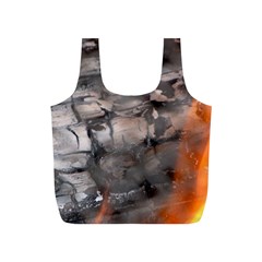 Fireplace Flame Burn Firewood Full Print Recycle Bags (s)  by Nexatart