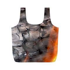 Fireplace Flame Burn Firewood Full Print Recycle Bags (m)  by Nexatart