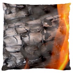 Fireplace Flame Burn Firewood Large Flano Cushion Case (two Sides) by Nexatart