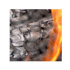 Fireplace Flame Burn Firewood Small Satin Scarf (square) by Nexatart