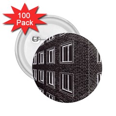 Graphics House Brick Brick Wall 2 25  Buttons (100 Pack)  by Nexatart