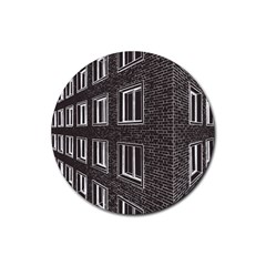 Graphics House Brick Brick Wall Rubber Coaster (round)  by Nexatart