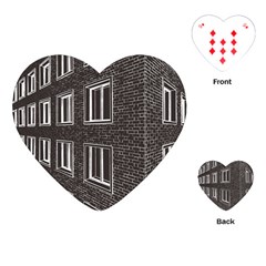 Graphics House Brick Brick Wall Playing Cards (heart)  by Nexatart