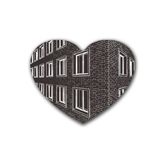 Graphics House Brick Brick Wall Rubber Coaster (heart)  by Nexatart