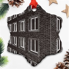 Graphics House Brick Brick Wall Snowflake Ornament (two Sides) by Nexatart