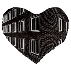 Graphics House Brick Brick Wall Large 19  Premium Heart Shape Cushions by Nexatart