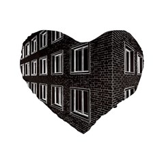 Graphics House Brick Brick Wall Standard 16  Premium Flano Heart Shape Cushions by Nexatart