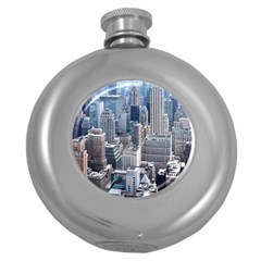 Manhattan New York City Round Hip Flask (5 Oz) by Nexatart