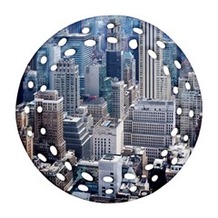 Manhattan New York City Ornament (round Filigree) by Nexatart