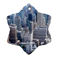 Manhattan New York City Snowflake Ornament (two Sides) by Nexatart