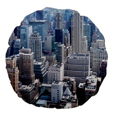 Manhattan New York City Large 18  Premium Flano Round Cushions by Nexatart