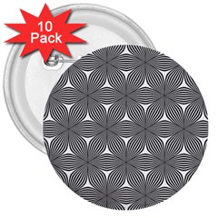 Seamless Weave Ribbon Hexagonal 3  Buttons (10 Pack)  by Nexatart