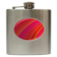 Abstract Red Background Fractal Hip Flask (6 Oz) by Nexatart