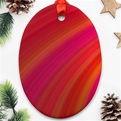 Abstract Red Background Fractal Oval Ornament (two Sides)