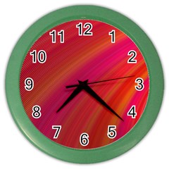 Abstract Red Background Fractal Color Wall Clocks by Nexatart