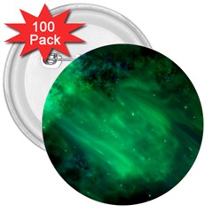 Green Space All Universe Cosmos Galaxy 3  Buttons (100 Pack) 