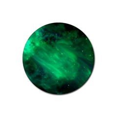 Green Space All Universe Cosmos Galaxy Rubber Coaster (round)  by Nexatart