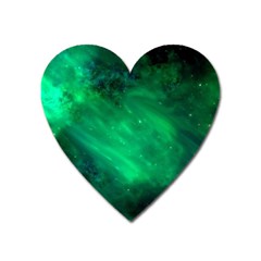 Green Space All Universe Cosmos Galaxy Heart Magnet by Nexatart