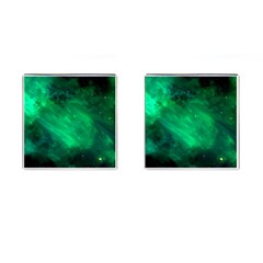 Green Space All Universe Cosmos Galaxy Cufflinks (square) by Nexatart