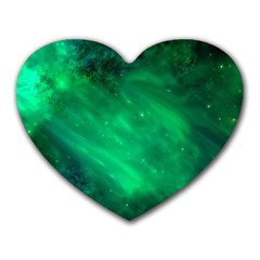 Green Space All Universe Cosmos Galaxy Heart Mousepads by Nexatart