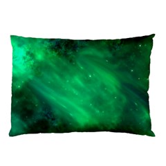 Green Space All Universe Cosmos Galaxy Pillow Case by Nexatart