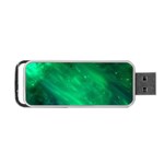 Green Space All Universe Cosmos Galaxy Portable USB Flash (One Side) Front