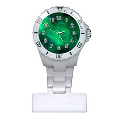 Green Space All Universe Cosmos Galaxy Plastic Nurses Watch by Nexatart