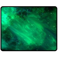 Green Space All Universe Cosmos Galaxy Double Sided Fleece Blanket (medium)  by Nexatart