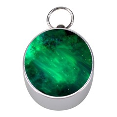 Green Space All Universe Cosmos Galaxy Mini Silver Compasses by Nexatart