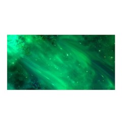 Green Space All Universe Cosmos Galaxy Satin Wrap by Nexatart