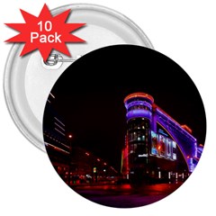 Moscow Night Lights Evening City 3  Buttons (10 Pack)  by Nexatart