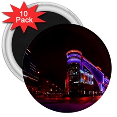 Moscow Night Lights Evening City 3  Magnets (10 Pack)  by Nexatart