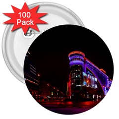 Moscow Night Lights Evening City 3  Buttons (100 Pack)  by Nexatart