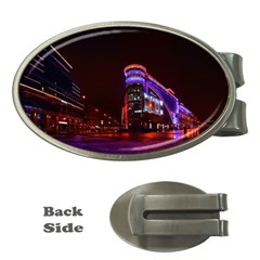 Moscow Night Lights Evening City Money Clips (oval)  by Nexatart