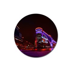 Moscow Night Lights Evening City Magnet 3  (round) by Nexatart