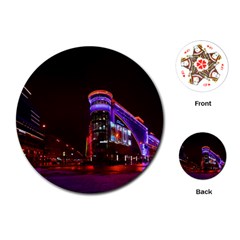 Moscow Night Lights Evening City Playing Cards (round)  by Nexatart