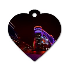 Moscow Night Lights Evening City Dog Tag Heart (one Side) by Nexatart