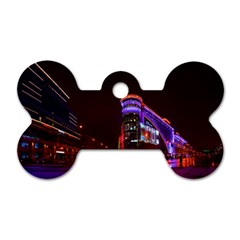 Moscow Night Lights Evening City Dog Tag Bone (one Side) by Nexatart