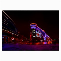 Moscow Night Lights Evening City Large Glasses Cloth (2-side) by Nexatart