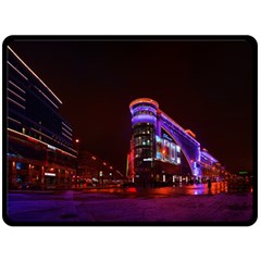 Moscow Night Lights Evening City Fleece Blanket (large)  by Nexatart