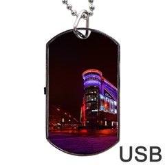 Moscow Night Lights Evening City Dog Tag Usb Flash (two Sides)