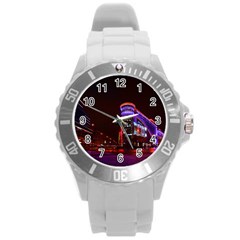 Moscow Night Lights Evening City Round Plastic Sport Watch (l) by Nexatart