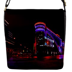 Moscow Night Lights Evening City Flap Messenger Bag (s) by Nexatart