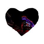 Moscow Night Lights Evening City Standard 16  Premium Flano Heart Shape Cushions Back