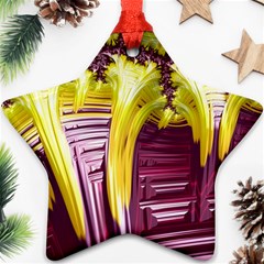 Yellow Magenta Abstract Fractal Ornament (star)