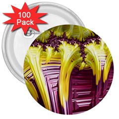 Yellow Magenta Abstract Fractal 3  Buttons (100 Pack)  by Nexatart