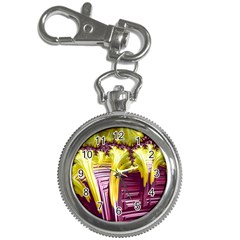 Yellow Magenta Abstract Fractal Key Chain Watches by Nexatart