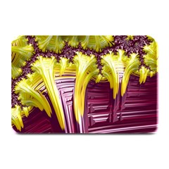 Yellow Magenta Abstract Fractal Plate Mats by Nexatart